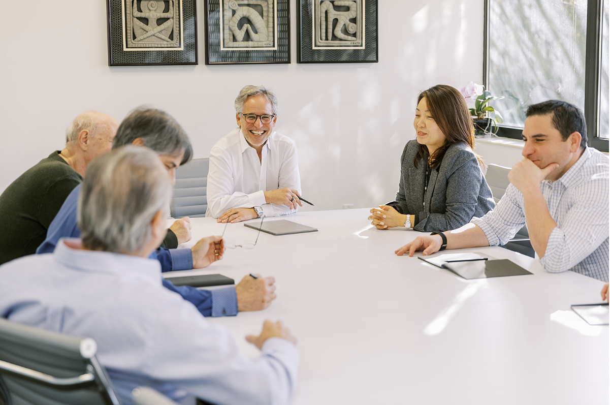 a group of people meeting